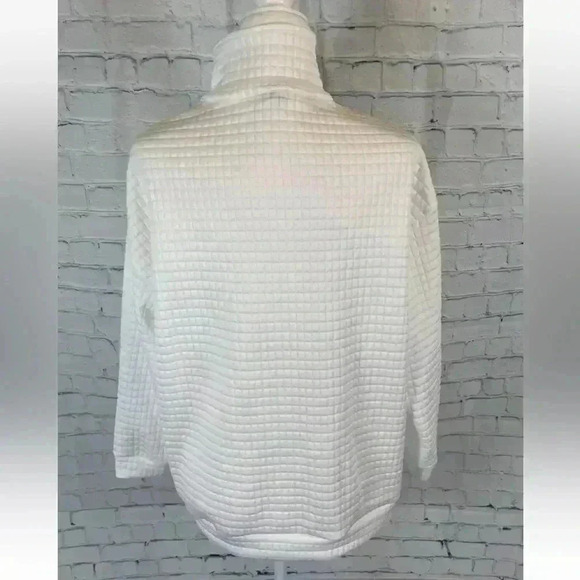 Oversized White EAST HAMPTONS Embroidered Half Zip Drop Shoulder Sweatshirt XS - Picture 8 of 15